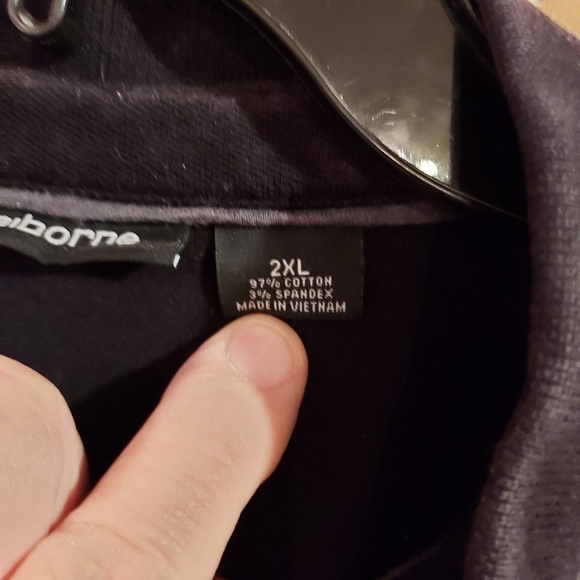 Claiborne Polo Shirt 2XL Black Solid Men's Collared Pullover Short Sleeve. - Picture 4 of 10